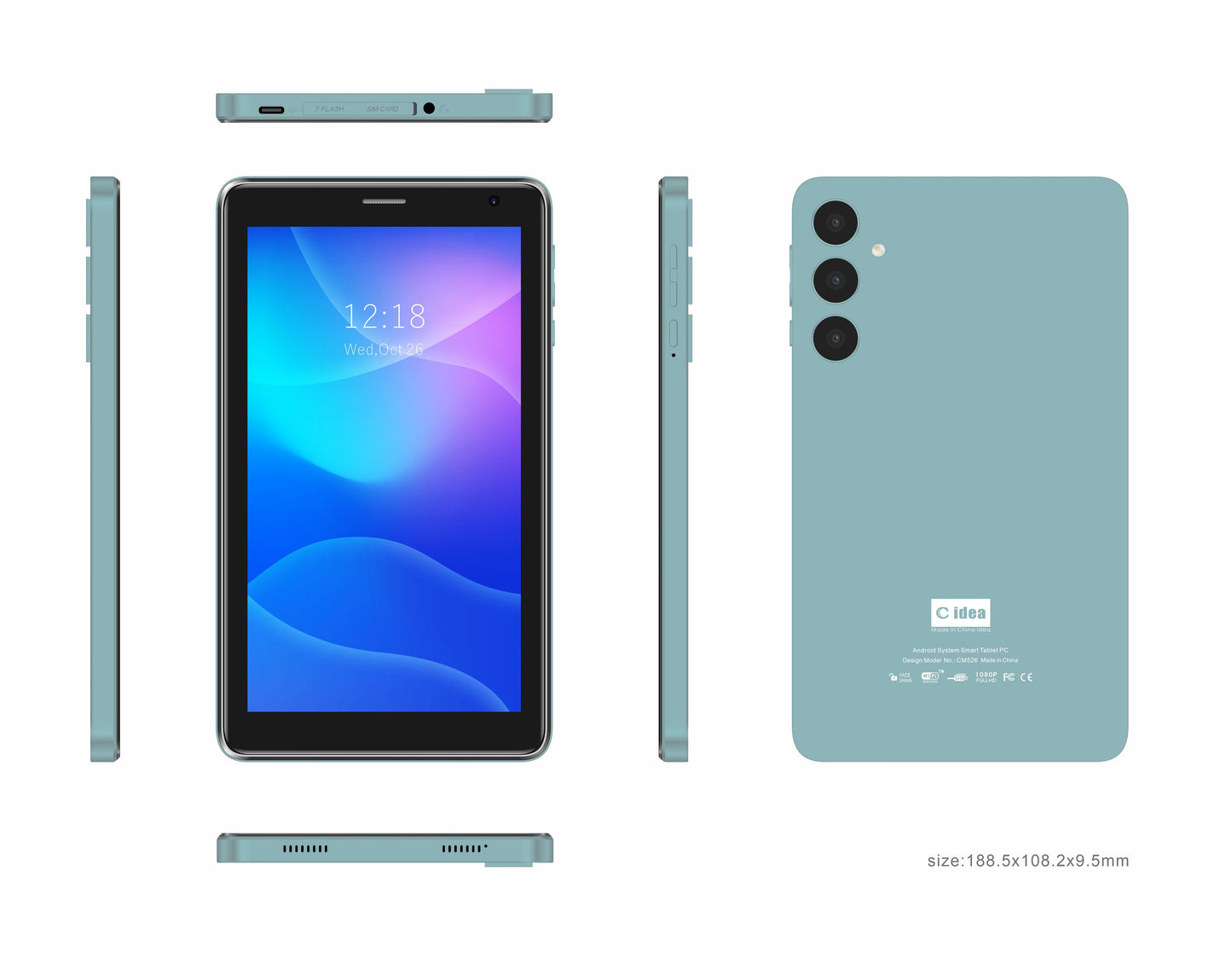 Cidea Tablette 7" CM526 256GB STOCKAGE ET 8GB RAM 6000mAh