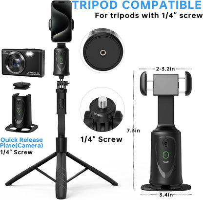 📸 حامل تصوير ذكي بتقنية تتبّع الوجه 360°