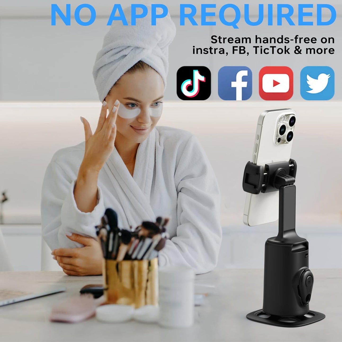 📸 حامل تصوير ذكي بتقنية تتبّع الوجه 360°