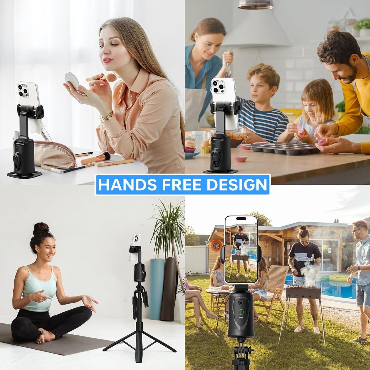 📸 حامل تصوير ذكي بتقنية تتبّع الوجه 360°