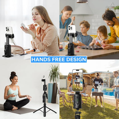 📸 حامل تصوير ذكي بتقنية تتبّع الوجه 360°